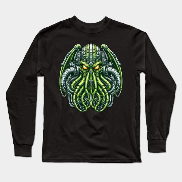 Biomech Cthulhu Overlord S01 D45 Long Sleeve T-Shirt by Houerd